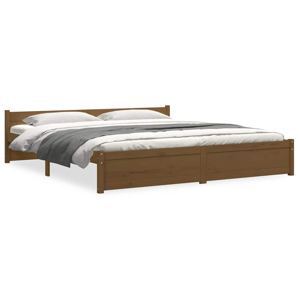 Bed Frame without Mattress Honey Brown Solid Wood 200x200 cm