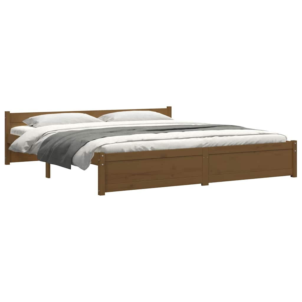 Bed Frame without Mattress Honey Brown Solid Wood 200x200 cm
