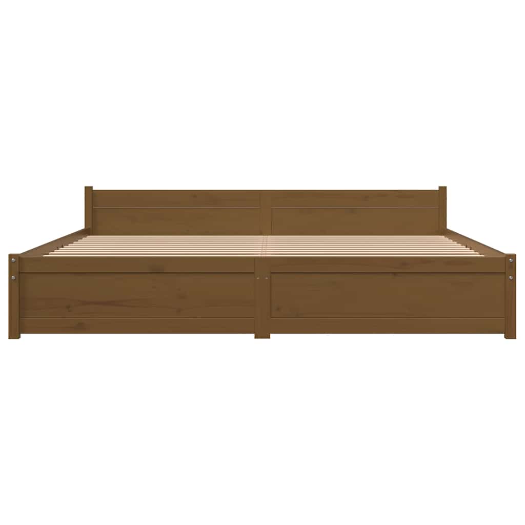 Bed Frame without Mattress Honey Brown Solid Wood 200x200 cm