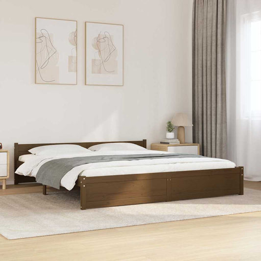 Bed Frame without Mattress Honey Brown Solid Wood 200x200 cm