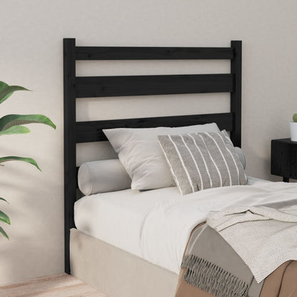 Solid Pine Black Bed Headboard - 96x4x100 cm