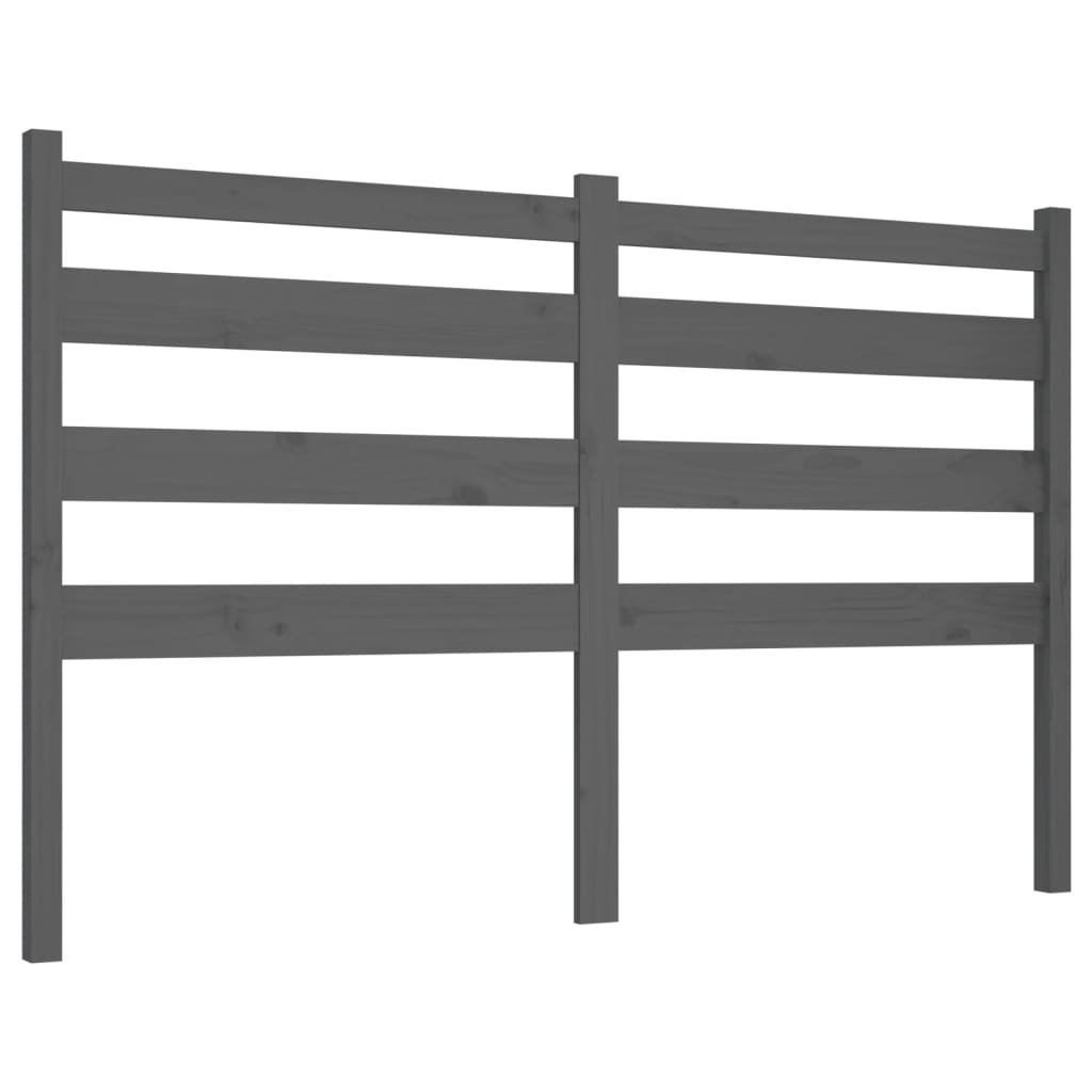 Solid Pine Bed Headboard - Grey 146x4x100 cm