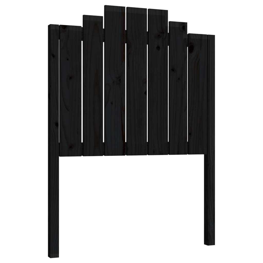 Solid Wood Pine Bed Headboard, Black, 81x4x110 cm