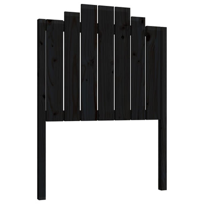 Solid Wood Pine Bed Headboard, Black, 81x4x110 cm