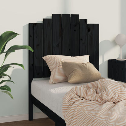 Solid Wood Pine Bed Headboard, Black, 81x4x110 cm