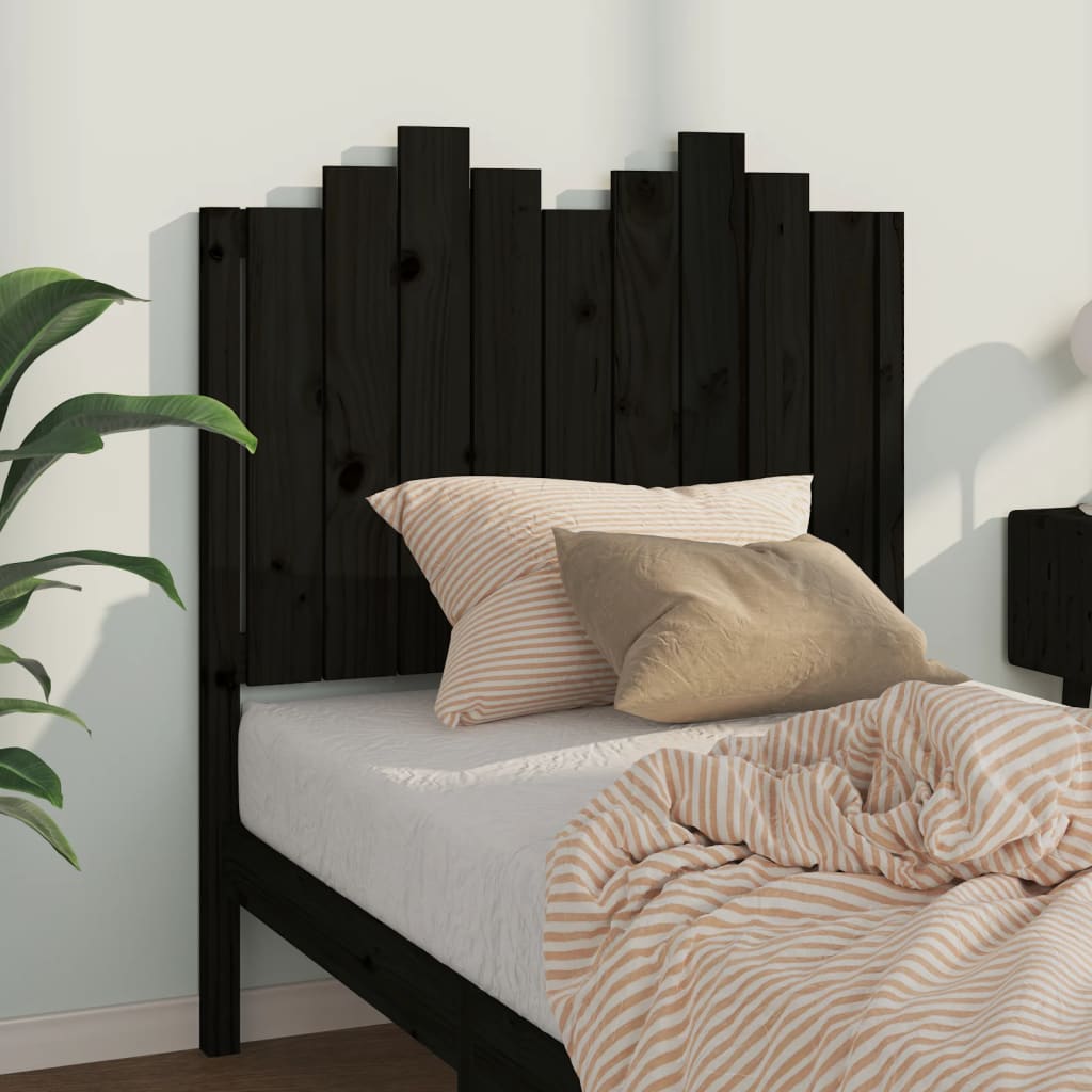 Solid Pine Black Headboard 96x4x110 cm - Stylish & Durable