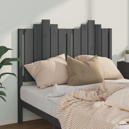 Solid Pine Grey Headboard 126x4x110 cm - Elegant Bedroom Decor