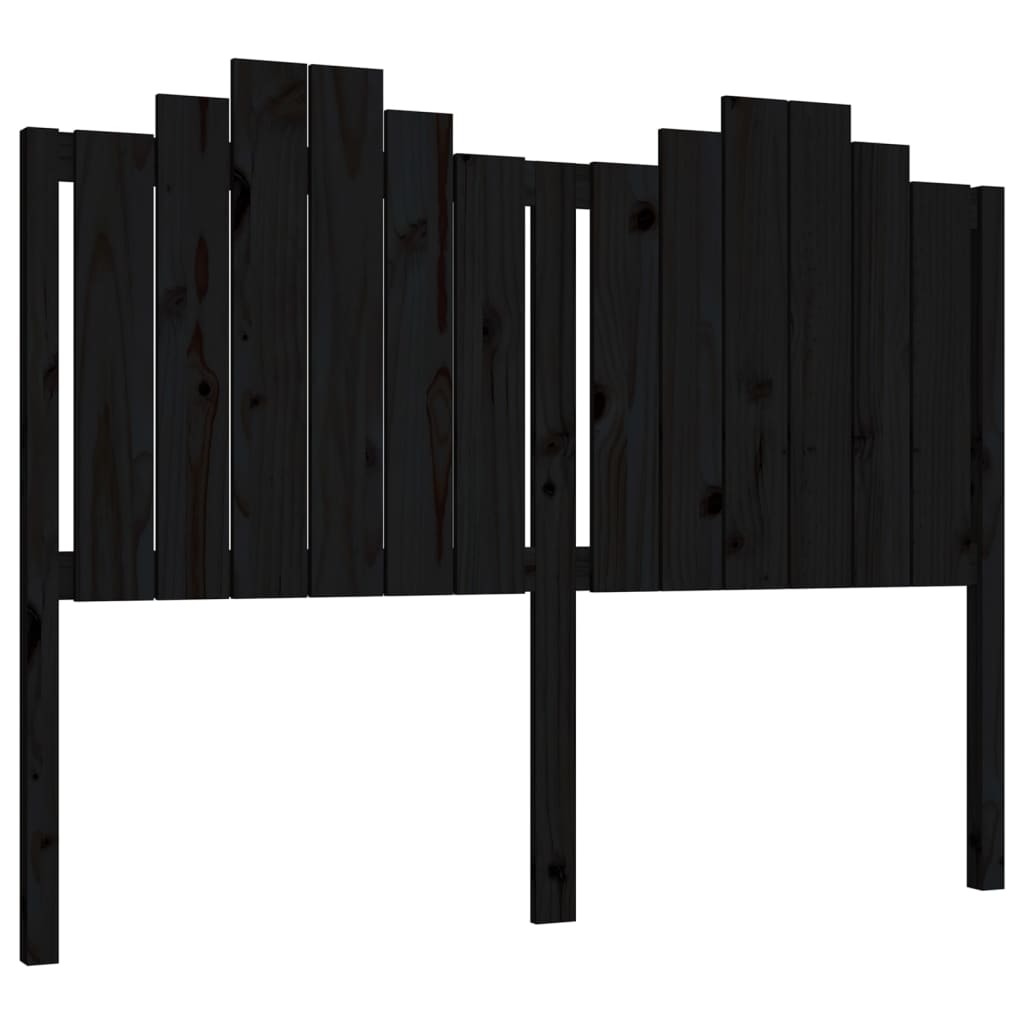 Elegant Black Pine Wood Headboard 146x4x110 cm - Solid & Stylish