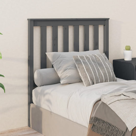 Solid Pine Grey Bed Headboard - 96x6x101 cm