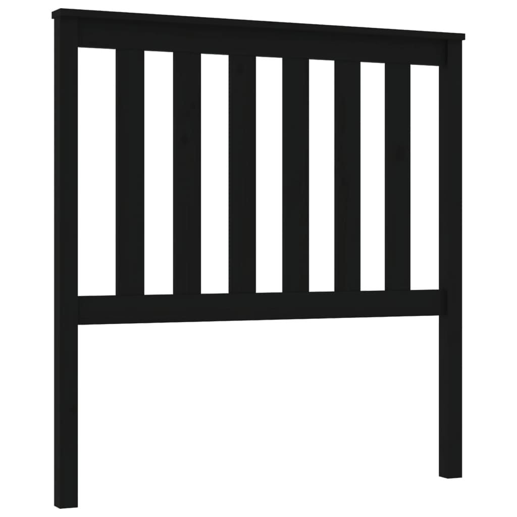 Solid Pine Wood Black Headboard 96x6x101 cm - Elegant Bedroom Decor