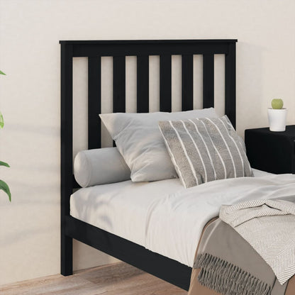 Solid Pine Wood Black Headboard 96x6x101 cm - Elegant Bedroom Decor