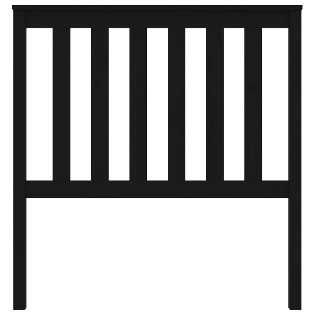 Solid Pine Wood Black Headboard 96x6x101 cm - Elegant Bedroom Decor
