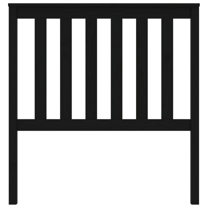 Solid Pine Wood Black Headboard 96x6x101 cm - Elegant Bedroom Decor