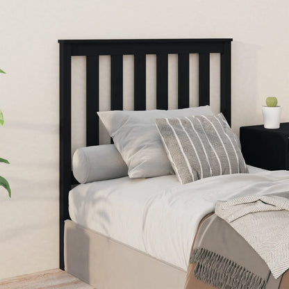Solid Pine Wood Black Headboard 96x6x101 cm - Elegant Bedroom Decor