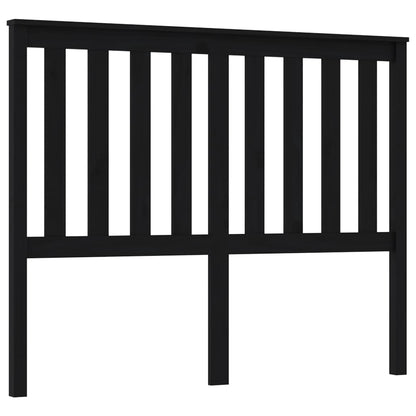Black Solid Wood Pine Bed Headboard, 126x6x101 cm