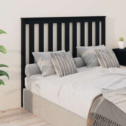 Black Solid Wood Pine Bed Headboard, 126x6x101 cm