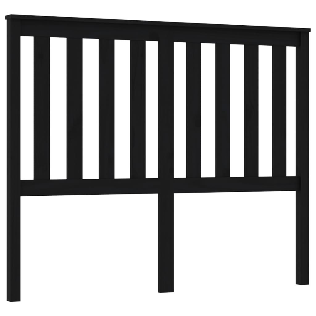 Solid Pine Wood Bed Headboard - Black, 146x6x101 cm