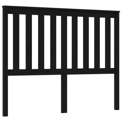 Solid Pine Wood Bed Headboard - Black, 146x6x101 cm