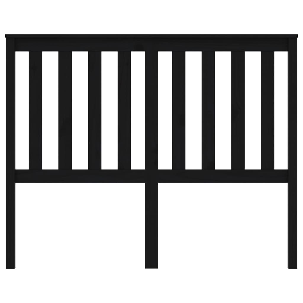 Solid Pine Wood Bed Headboard - Black, 146x6x101 cm
