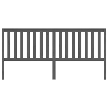 Solid Pine Wood Bed Headboard, Grey, 206x6x101 cm