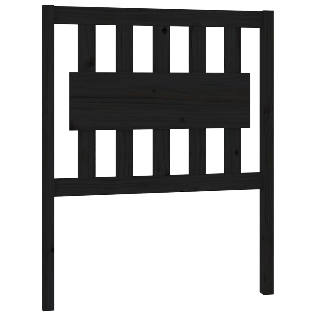 Black Pine Wood Headboard 80.5x4x100 cm - Solid and Stylish Design