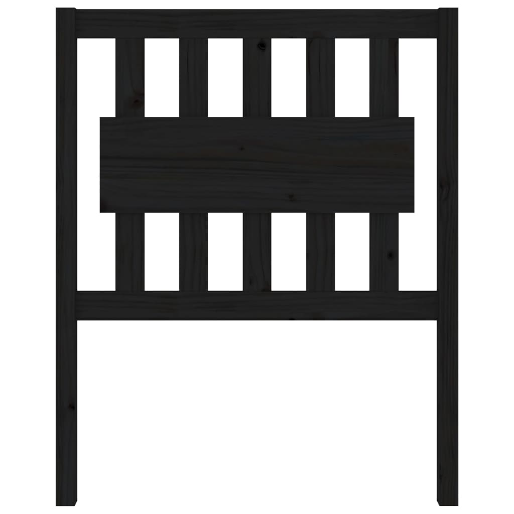 Black Pine Wood Headboard 80.5x4x100 cm - Solid and Stylish Design