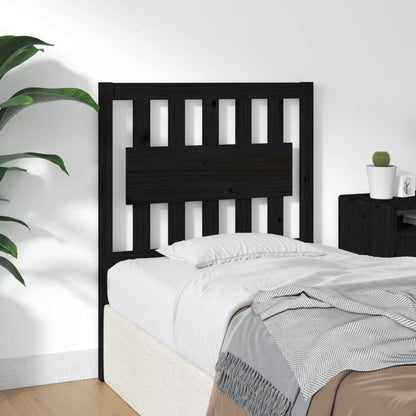 Black Pine Wood Headboard 80.5x4x100 cm - Solid and Stylish Design