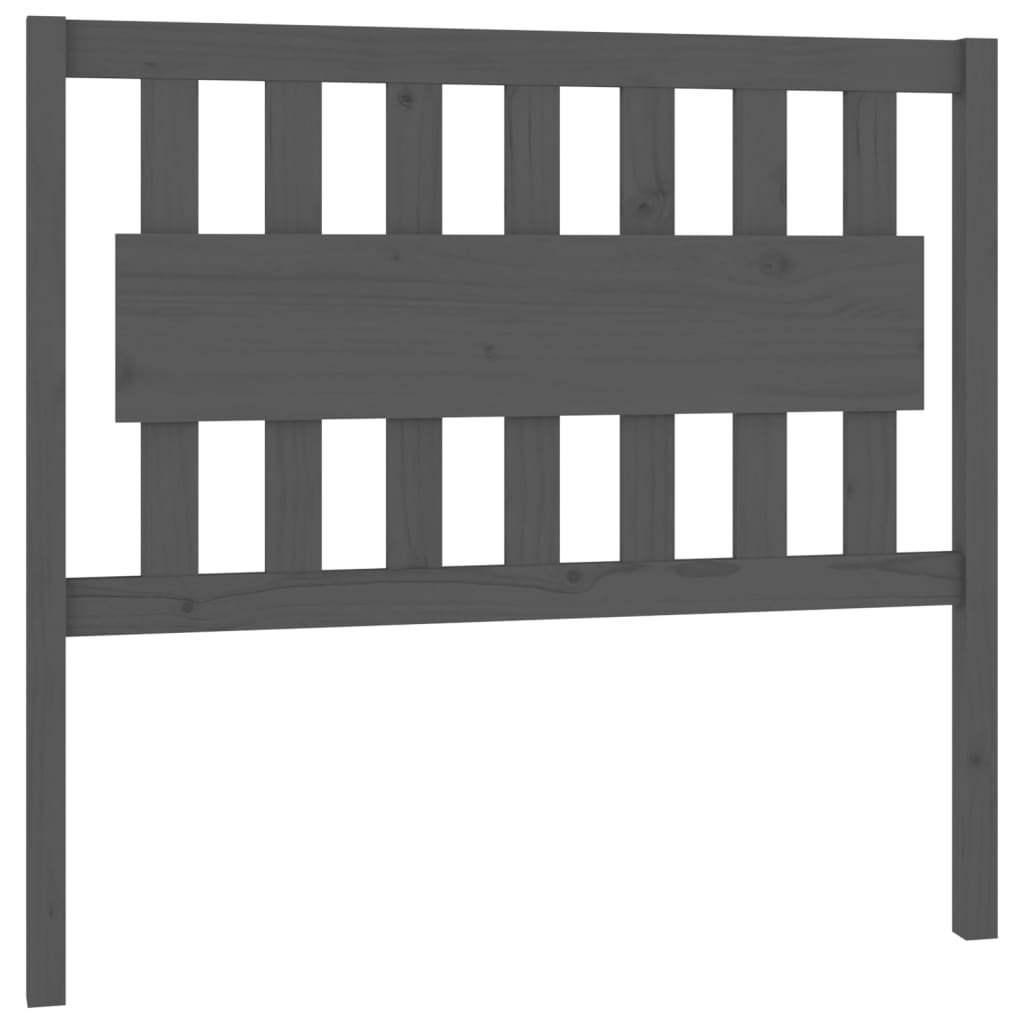 Solid Pine Wood Grey Headboard - 105.5x4x100 cm