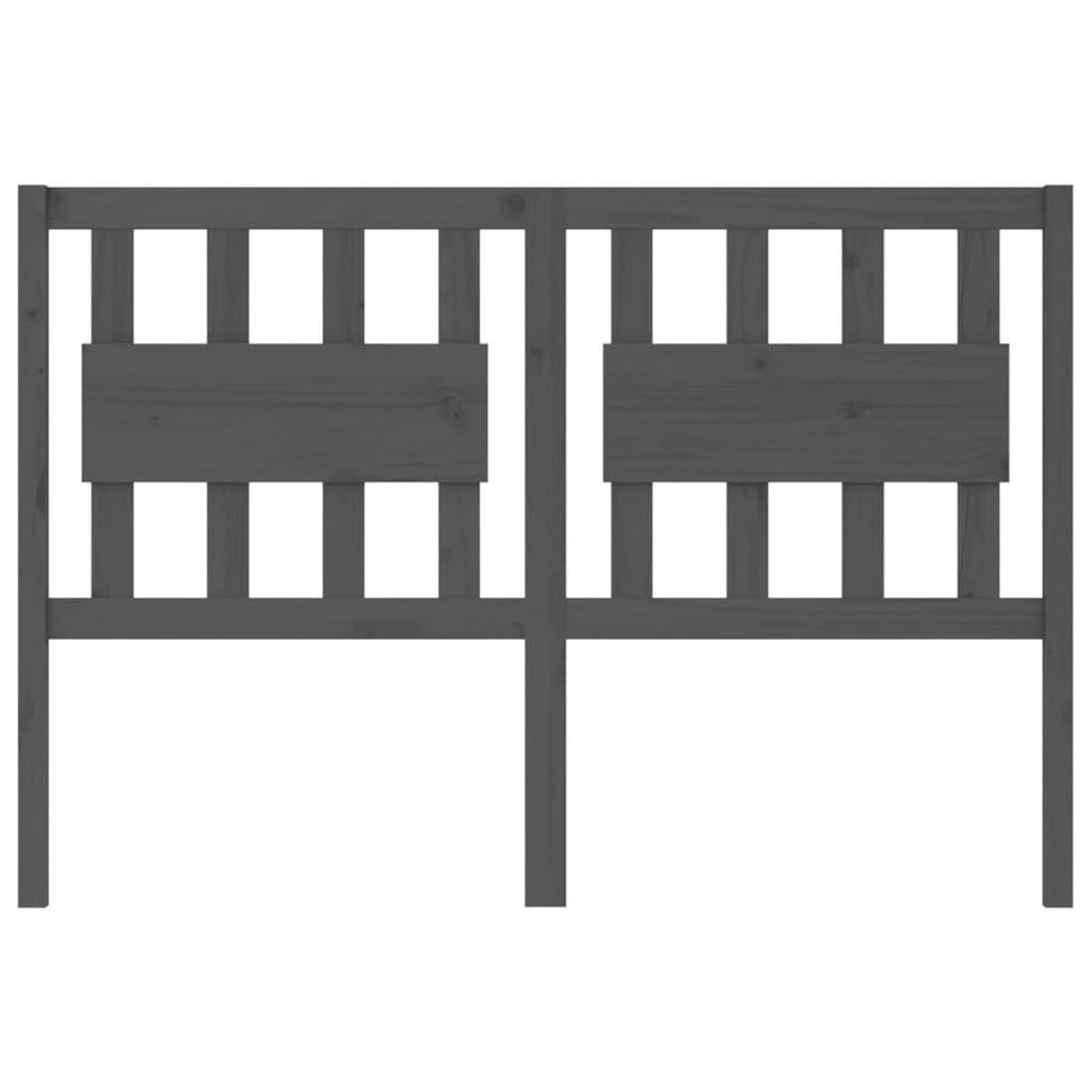 Solid Pine Wood Grey Headboard 125.5x4x100 cm