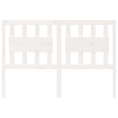 Solid Pine Wood White Bed Headboard - 145.5x4x100 cm