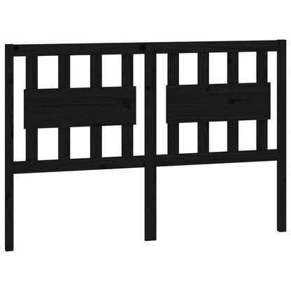 Bed Headboard Black 145.5x4x100 cm Solid Wood Pine