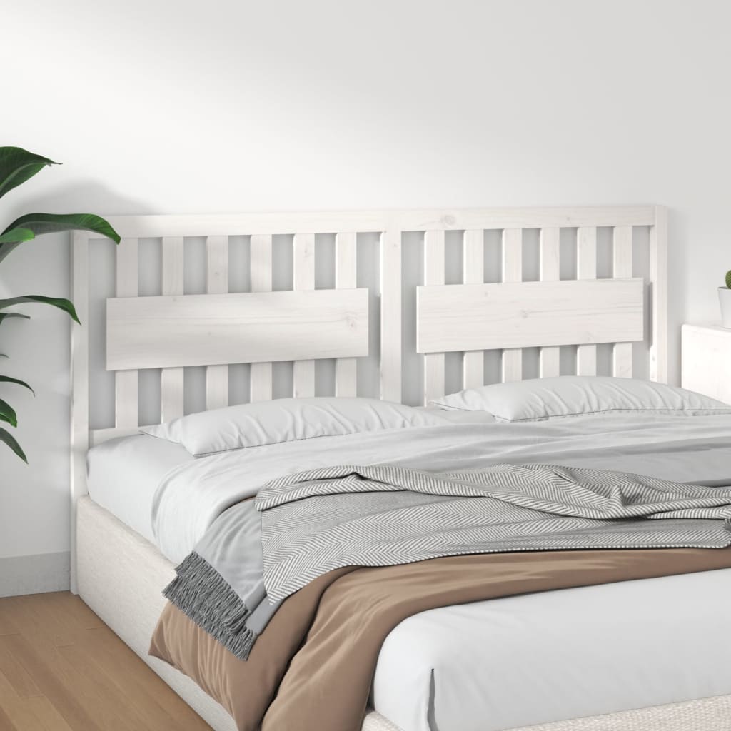 Solid Pine White Bed Headboard, 185.5x4x100 cm - Elegant Design