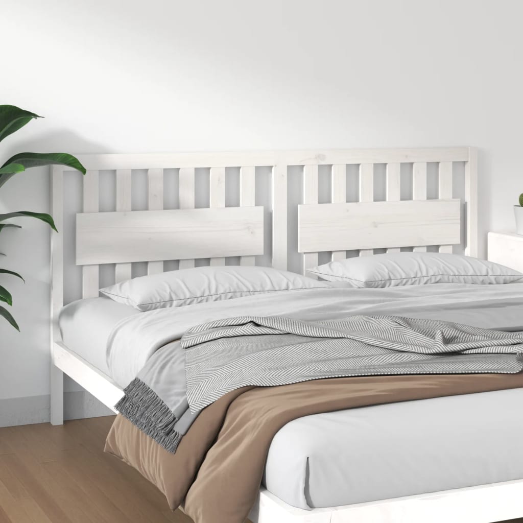 Solid Pine White Bed Headboard, 185.5x4x100 cm - Elegant Design