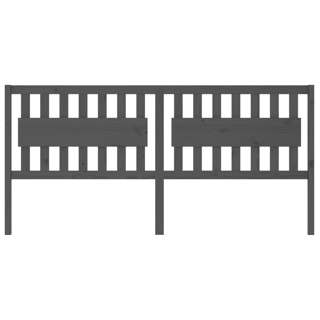 Solid Pine Bed Headboard in Grey - 205.5x4x100 cm