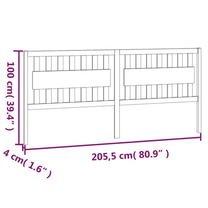 Bed Headboard Honey Brown 205.5x4x100 cm Solid Wood Pine
