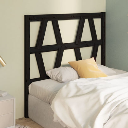 Solid Pine Wood Headboard - Black, 81x4x100 cm