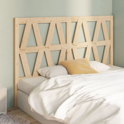 Solid Pine Wood Bed Headboard, 126x4x100 cm, Natural Finish