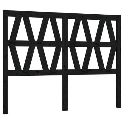 Solid Pine Black Bed Headboard 146x4x100 cm