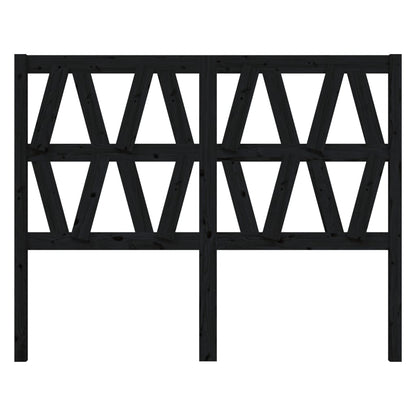 Solid Pine Black Bed Headboard 146x4x100 cm