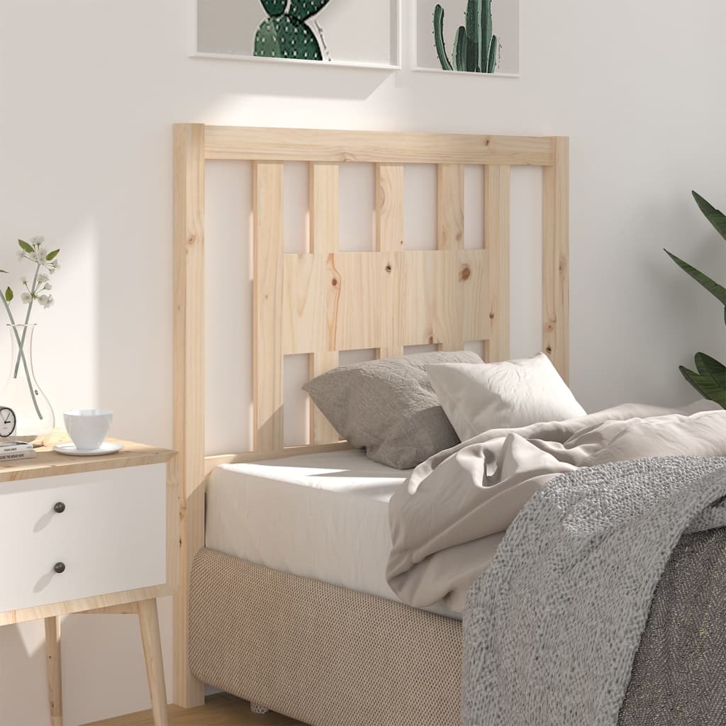 Solid Pine Wood Headboard 96x4x100 cm - Natural Finish
