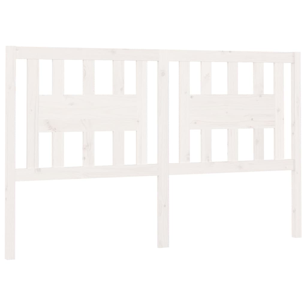 White Solid Pine Wood Headboard 126x4x100 cm