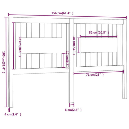 Solid Pine Honey Brown Headboard, 156x4x100 cm