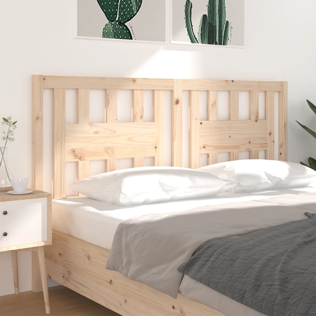 Solid Pine Wood Headboard 166x4x100 cm - Natural Finish