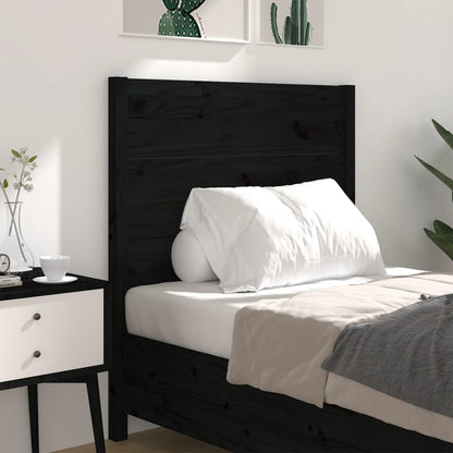 Black Solid Pine Headboard - 96x4x100 cm | Stylish & Durable