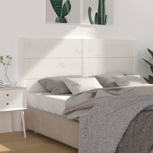 Solid Pine Headboard - White 146x4x100 cm - Elegant & Durable