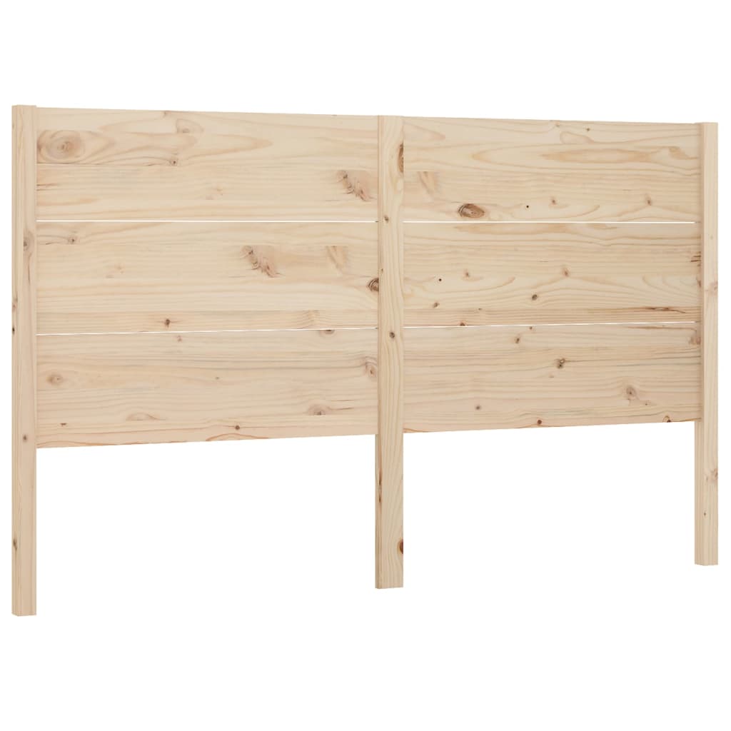 Solid Pine Headboard, 166x4x100 cm - Natural Wood Finish