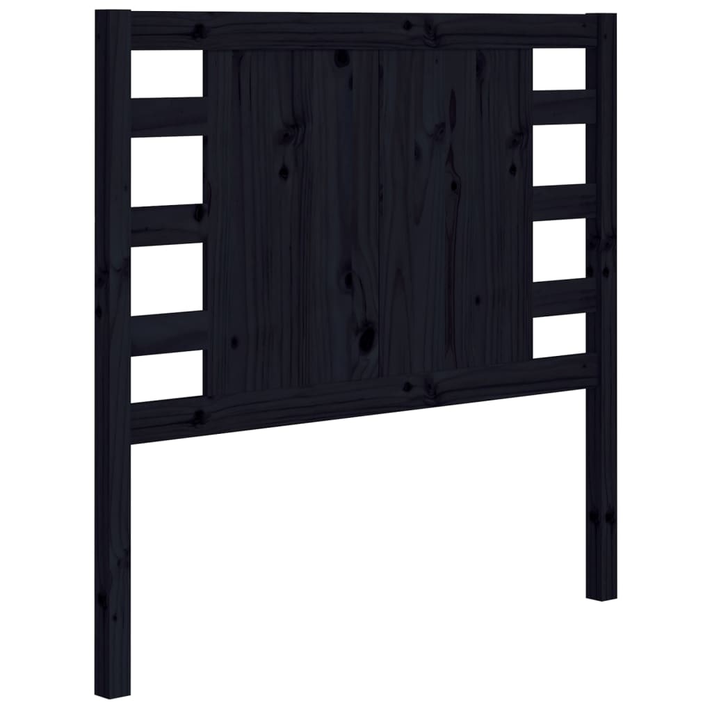 Solid Pine Wood Headboard - Black, 96x4x100 cm