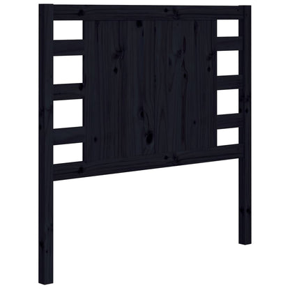 Solid Pine Wood Headboard - Black, 96x4x100 cm