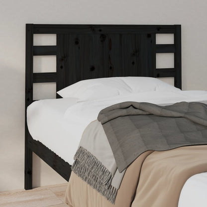 Solid Pine Wood Headboard - Black, 96x4x100 cm