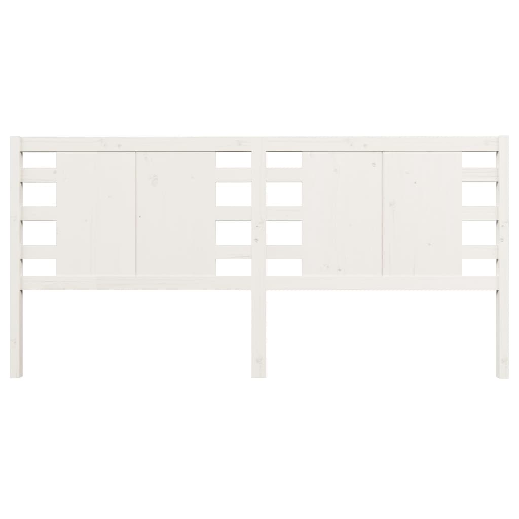 Solid Pine Wood Headboard in White - 126x4x100 cm